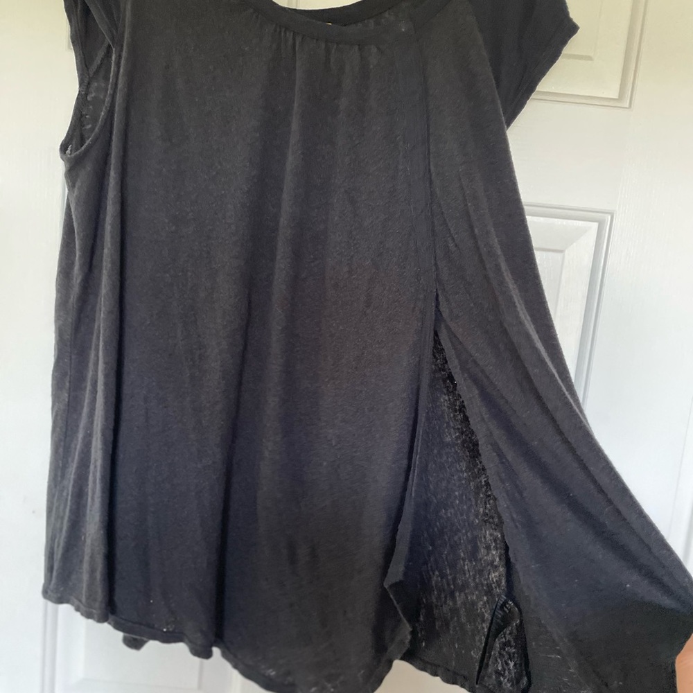 Free people long flowy shirt, black, small